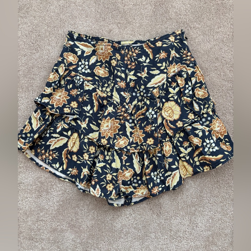 Francesca's Collections Floral Mini Skirt - Navy and Yellow NWT - Picture 5 of 14